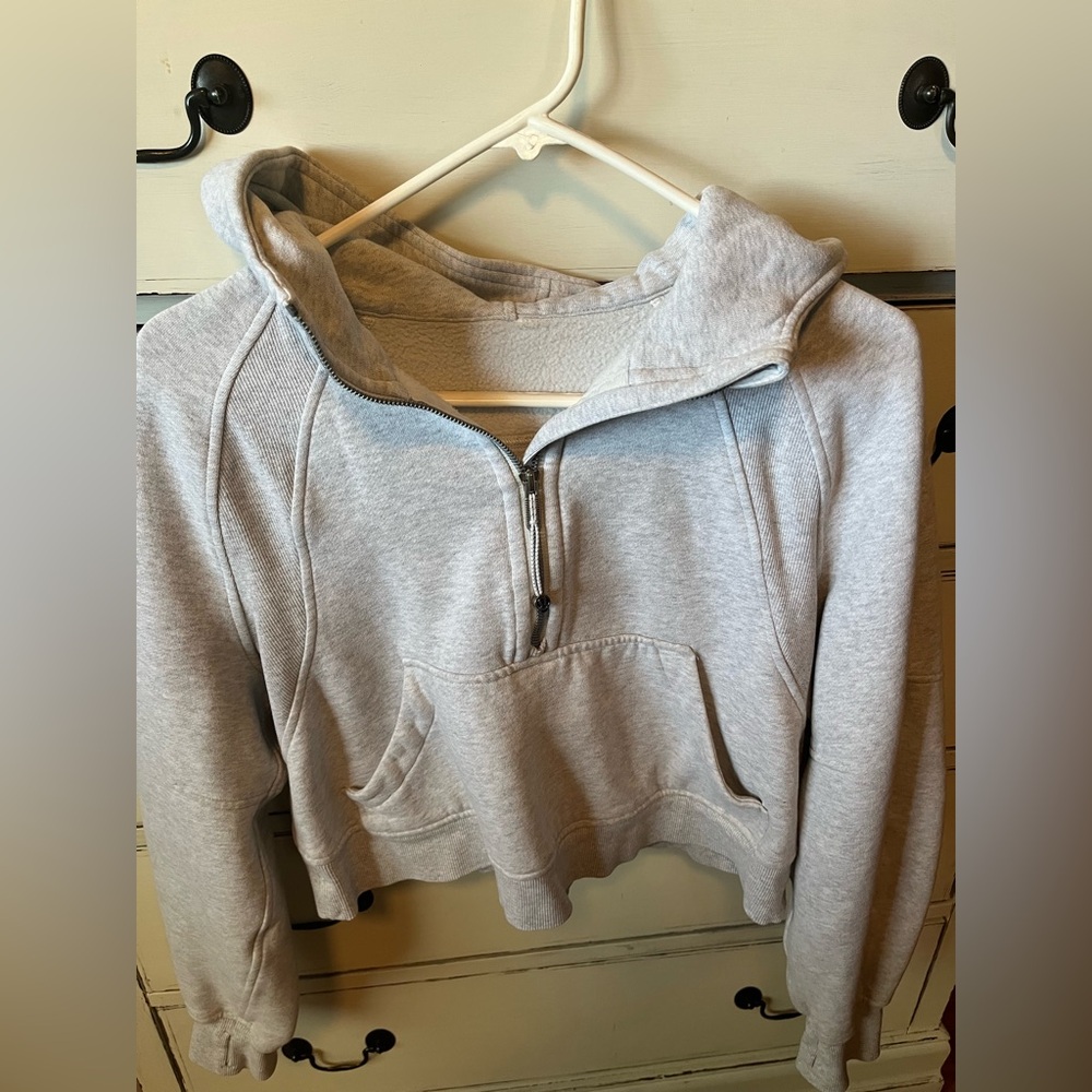 Lululemon Athletica Gray Boxy Crop Hoodie